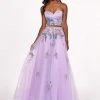 Formal Gowns Rachel Allan - 6428 Strapless Beaded Embroidered Two-Piece Prom Gown