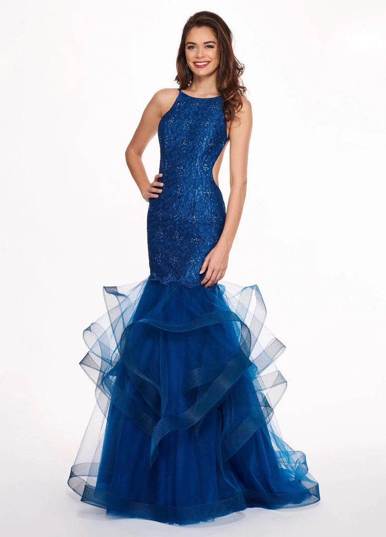 Rachel Allan - 6442 Lace Halter Tulle Mermaid Dress Formal Gowns 3 Rachel Allan - 6442 Lace Halter Tulle Mermaid Dress Formal Gowns