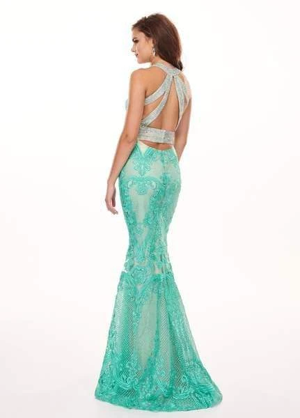 Rachel Allan - 6462 Crystal Embroidered Halter Mermaid Dress Formal Gowns 11 Rachel Allan - 6462 Crystal Embroidered Halter Mermaid Dress Formal Gowns