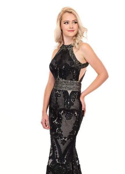 Rachel Allan - 6462 Crystal Embroidered Halter Mermaid Dress Formal Gowns 5 Rachel Allan - 6462 Crystal Embroidered Halter Mermaid Dress Formal Gowns