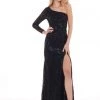 Rachel Allan - 6468 Asymmetrical Evening Gown With Slit Formal Gowns