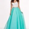 Rachel Allan - 6471 Two Tone Lace Sweetheart Swiss Dot Crepe Ballgown