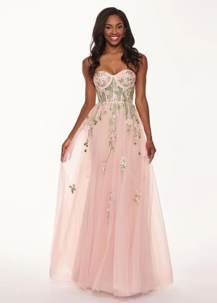 Rachel Allan - 6474 Embroidered Floral Illusion Corset Gown Formal Gowns 3 Rachel Allan - 6474 Embroidered Floral Illusion Corset Gown Formal Gowns