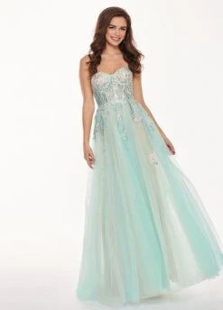 Rachel Allan - 6474 Embroidered Floral Illusion Corset Gown Formal Gowns 12 Rachel Allan - 6474 Embroidered Floral Illusion Corset Gown Formal Gowns