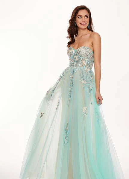 Rachel Allan - 6474 Embroidered Floral Illusion Corset Gown Formal Gowns 8 Rachel Allan - 6474 Embroidered Floral Illusion Corset Gown Formal Gowns