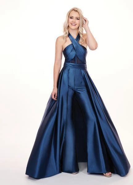 Rachel Allan - 6482 Crisscross Halter Jumpsuit With Overskirt 3 Rachel Allan - 6482 Crisscross Halter Jumpsuit With Overskirt