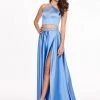 Rachel Allan - 6483 Two Piece Halter A-Line Dress With Slit Formal Gowns 1 Rachel Allan - 6483 Two Piece Halter A-Line Dress With Slit Formal Gowns