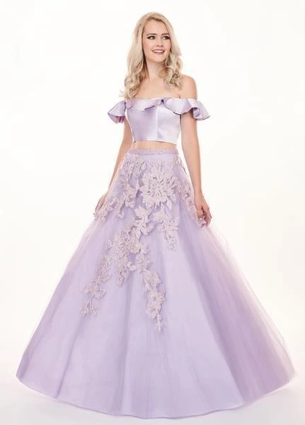 Rachel Allan - 6484 Two-Piece Asymmetrical Embroidered Ballgown 8 Rachel Allan - 6484 Two-Piece Asymmetrical Embroidered Ballgown