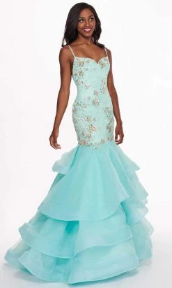 Formal Gowns Rachel Allan - 6485 Embellished Sweetheart Tiered Mermaid Gown