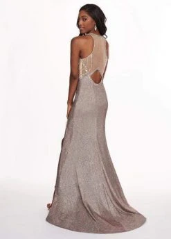 Rachel Allan - 6491 Glitter Jersey Trumpet Gown With Train