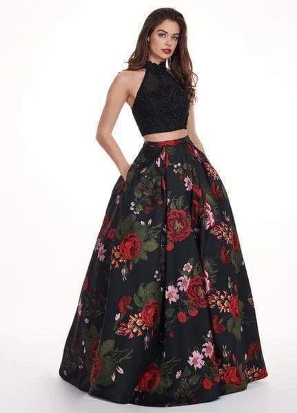 Rachel Allan - 6504 Two Piece Floral High Halter Dress Formal Gowns 3 Rachel Allan - 6504 Two Piece Floral High Halter Dress Formal Gowns