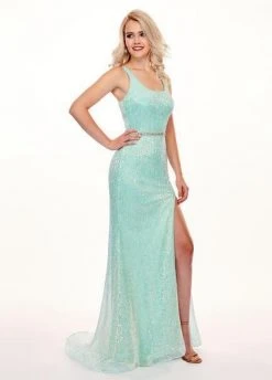 Rachel Allan - 6507 Scoop Evening Dress With Slit