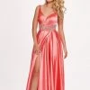 Rachel Allan - 6510 Beaded V-neck Stretch Satin A-line Dress Formal Gowns 1 Rachel Allan - 6510 Beaded V-neck Stretch Satin A-line Dress Formal Gowns