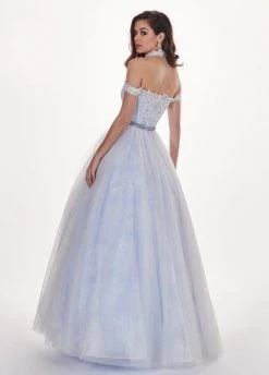 Rachel Allan - 6516 Lace Accent Choker Off Shoulder Ballgown Formal Gowns