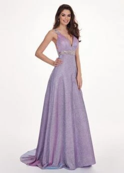 Formal Gowns Rachel Allan - 6547 Beaded Glitter Jersey A-Line Gown
