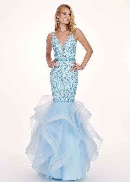 Rachel Allan - 6548 Plunging V-Neck Ruffled Mermaid Dress 3 Rachel Allan - 6548 Plunging V-Neck Ruffled Mermaid Dress