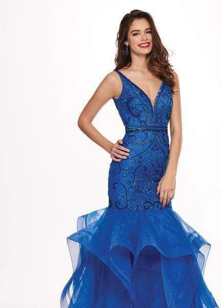 Rachel Allan - 6548 Plunging V-Neck Ruffled Mermaid Dress 8 Rachel Allan - 6548 Plunging V-Neck Ruffled Mermaid Dress