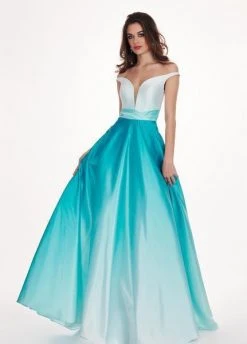 Rachel Allan - 6552 Two Piece Plunging Off-Shoulder A-line Dress