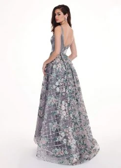 Formal Gowns Rachel Allan - 6572 Satin Dress With Embroidered Skirt Overlay