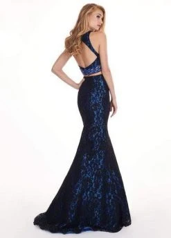 Rachel Allan - 6578 Two-Piece Floral Beaded Lace Mermaid Gown Formal Gowns