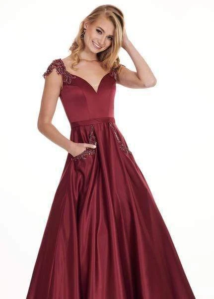 Rachel Allan - 6579 Beaded Accent Matte Satin A-Line Prom Gown Formal Gowns 3 Rachel Allan - 6579 Beaded Accent Matte Satin A-Line Prom Gown Formal Gowns