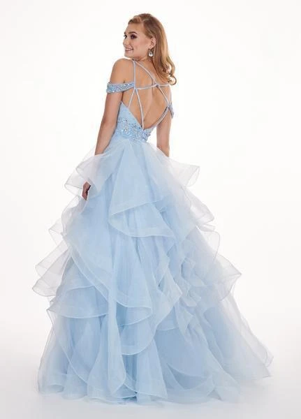 Rachel Allan - 6605 Beaded Cold Shoulders Ruffles Organza Ballgown 7 Rachel Allan - 6605 Beaded Cold Shoulders Ruffles Organza Ballgown