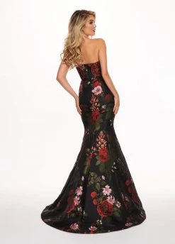 Rachel Allan - 6616 Strapless Sweetheart Jacquard Mermaid Gown Formal Gowns