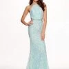 Formal Gowns Rachel Allan - 6620 Sequined Midriff Cutout Sheath Gown 1 Formal Gowns Rachel Allan - 6620 Sequined Midriff Cutout Sheath Gown