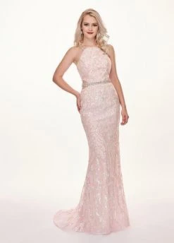 Formal Gowns Rachel Allan - 6620 Sequined Midriff Cutout Sheath Gown 5 Formal Gowns Rachel Allan - 6620 Sequined Midriff Cutout Sheath Gown