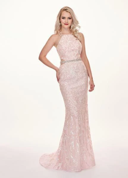 Formal Gowns Rachel Allan - 6620 Sequined Midriff Cutout Sheath Gown 4 Formal Gowns Rachel Allan - 6620 Sequined Midriff Cutout Sheath Gown