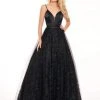Rachel Allan - 6636 Plunging Sweetheart Glitter Floral Tulle Gown Formal Gowns
