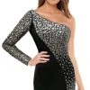 Rachel Allan - Beaded Asymmetric Fitted Short Dress 40037 - 1 Pc Blsi In Size 8 Available