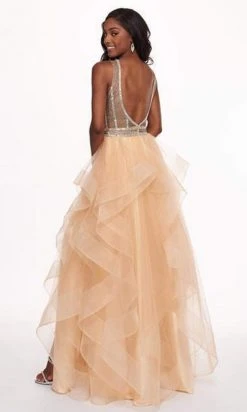 Rachel Allan - Beaded Ruffle Tulle Ruffle High-Low Prom Dress 6512 Formal Gowns