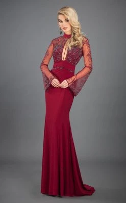 Formal Gowns Rachel Allan Couture - 8266 Long Sleeve Embellished High Neck Gown 8 Formal Gowns Rachel Allan Couture - 8266 Long Sleeve Embellished High Neck Gown
