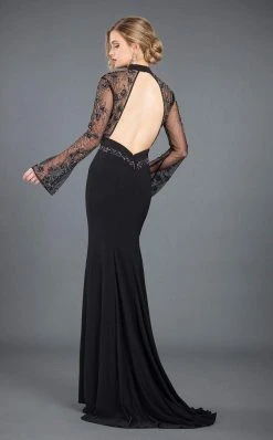 Formal Gowns Rachel Allan Couture - 8266 Long Sleeve Embellished High Neck Gown