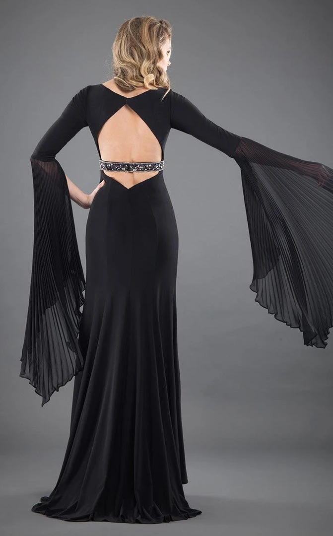 Rachel Allan Couture - 8268 Plunging V Neck Bell Sleeves Gown 4 Rachel Allan Couture - 8268 Plunging V Neck Bell Sleeves Gown