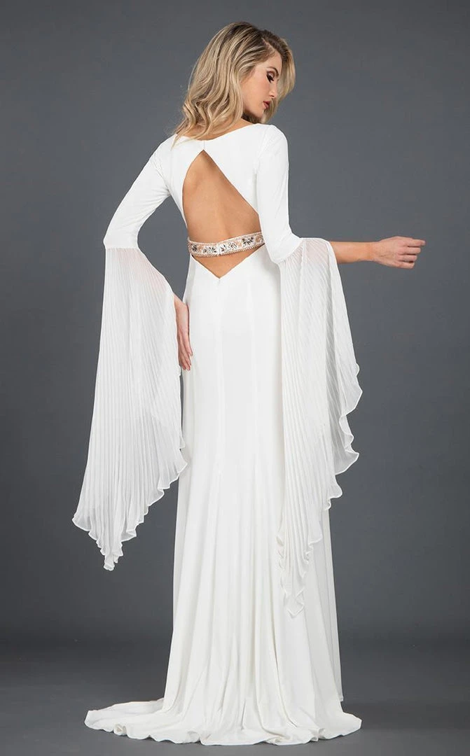 Rachel Allan Couture - 8268 Plunging V Neck Bell Sleeves Gown 6 Rachel Allan Couture - 8268 Plunging V Neck Bell Sleeves Gown