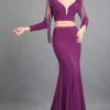 Rachel Allan Couture - 8326 Two Piece Plunging Fitted Tassel Gown Formal Gowns 1 Rachel Allan Couture - 8326 Two Piece Plunging Fitted Tassel Gown Formal Gowns