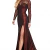 Rachel Allan Couture - 8427 Illusion Bedazzled Sheath Dress Formal Gowns 1 Rachel Allan Couture - 8427 Illusion Bedazzled Sheath Dress Formal Gowns