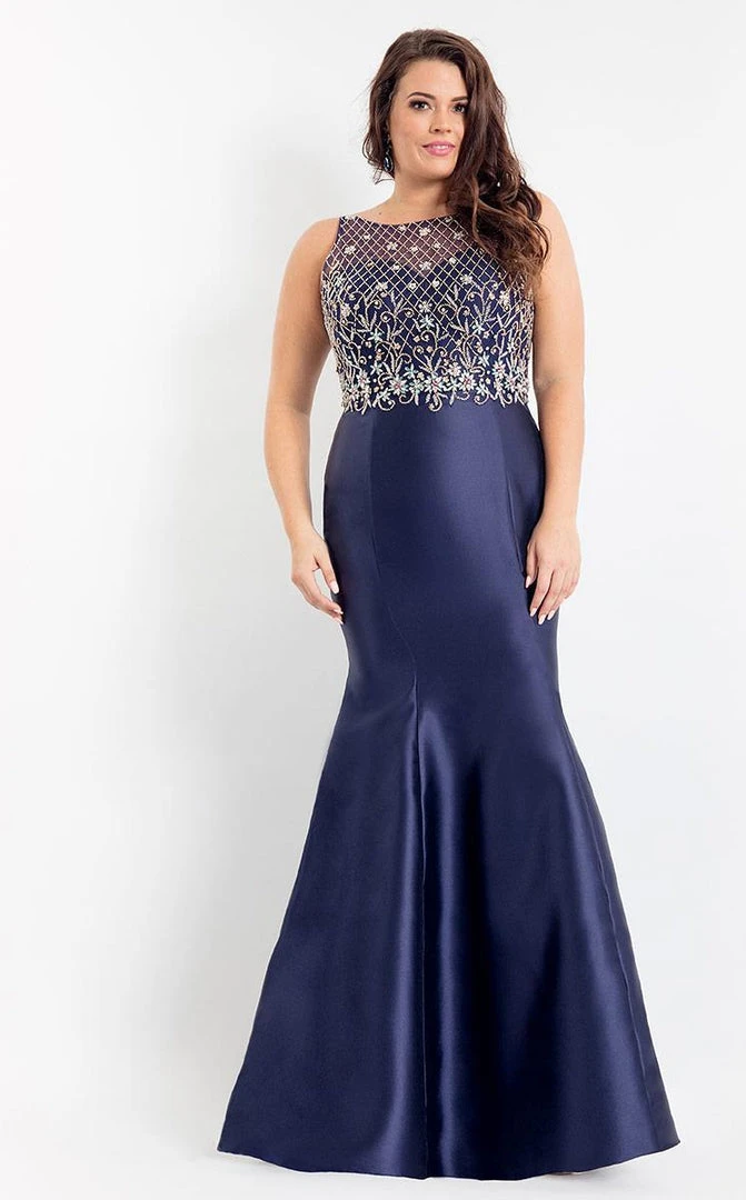 Formal Gowns Rachel Allan Curves - 6334 Beaded Scoop Mermaid Gown 3 Formal Gowns Rachel Allan Curves - 6334 Beaded Scoop Mermaid Gown