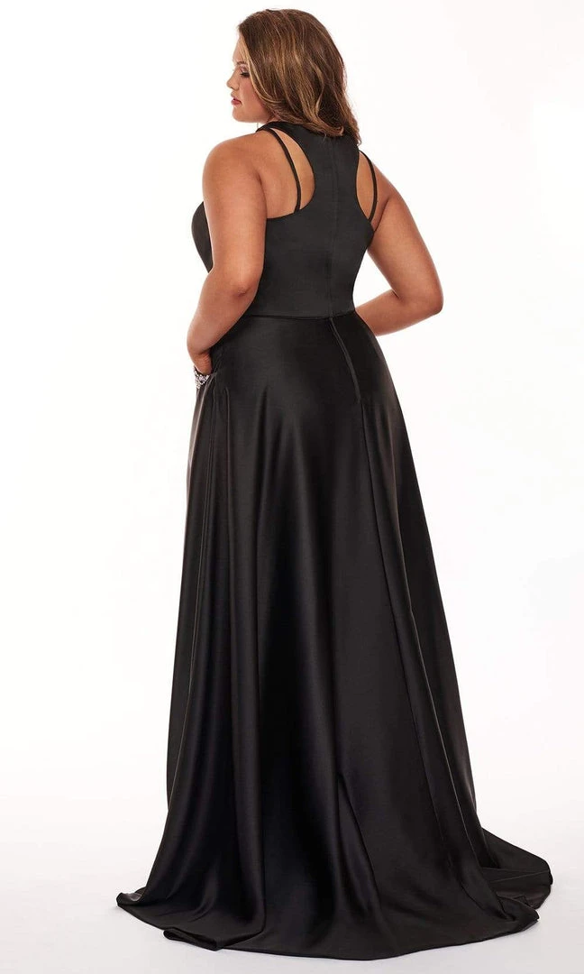 Formal Gowns Rachel Allan Curves - 6662 Contoured Halter Jeweled Overskirt Gown 6 Formal Gowns Rachel Allan Curves - 6662 Contoured Halter Jeweled Overskirt Gown