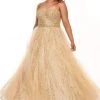 Rachel Allan Curves - 6665 Sequined Strapless Evening Gown Formal Gowns