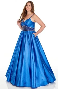 Rachel Allan Curves - 7223 Sweetheart Beaded Waist Ballgown