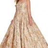 Rachel Allan Curves - 7224 Scoop Metallic Print Ballgown