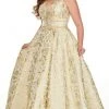 Formal Gowns Rachel Allan Curves - 7226 V-Neck Jacquard Ballgown 2 Formal Gowns Rachel Allan Curves - 7226 V-Neck Jacquard Ballgown