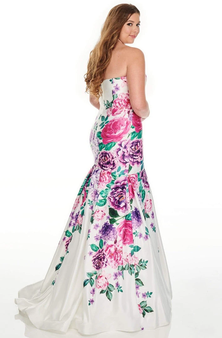Rachel Allan Curves - 7238 Sweetheart Floral Trumpet Dress 4 Rachel Allan Curves - 7238 Sweetheart Floral Trumpet Dress