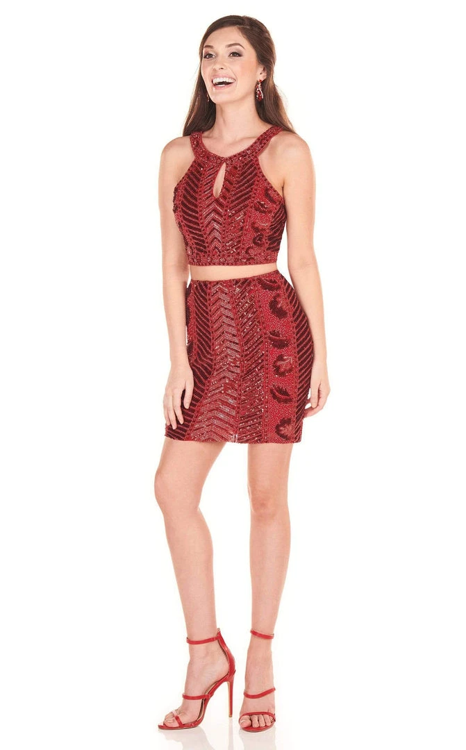 Cocktail Dresses Rachel Allan Homecoming - 4059 Two Piece Beaded Halter Cocktail Dress 3 Cocktail Dresses Rachel Allan Homecoming - 4059 Two Piece Beaded Halter Cocktail Dress