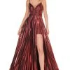 Formal Gowns Rachel Allan Homecoming - 4142 Ruched Deep V-neck A-line Gown 1 Formal Gowns Rachel Allan Homecoming - 4142 Ruched Deep V-neck A-line Gown