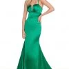 Rachel Allan Homecoming - 4151 Embellished Plunging V-neck Satin Dress Formal Gowns