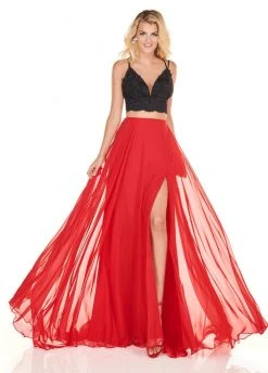Formal Gowns Rachel Allan Homecoming - 4157 Two Piece Applique A-line Dress